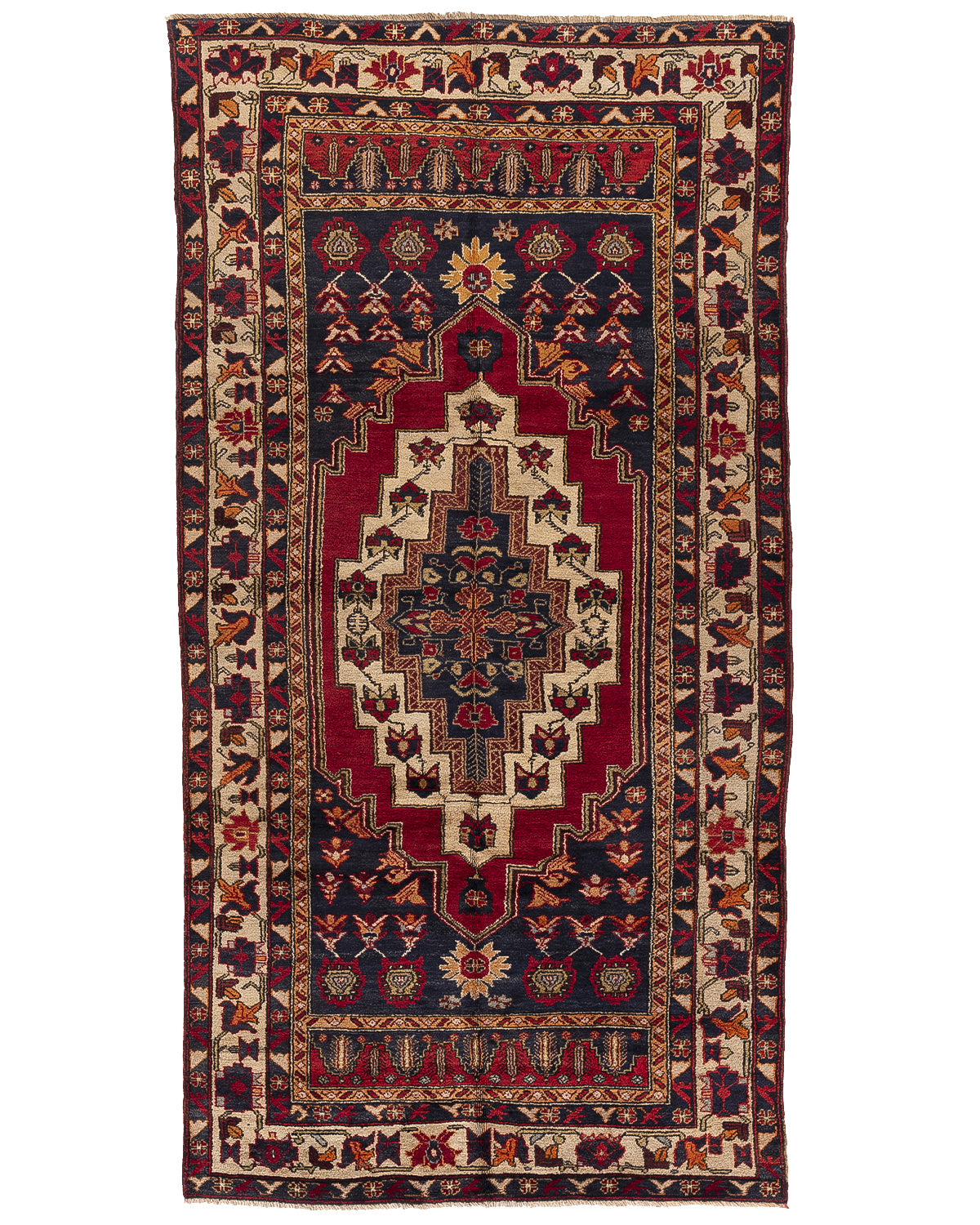 Oriental Rug Anatolian Hand Knotted Wool On Wool 170 X 328 Cm - 5' 7'' X 10' 10'' Navy Blue C012