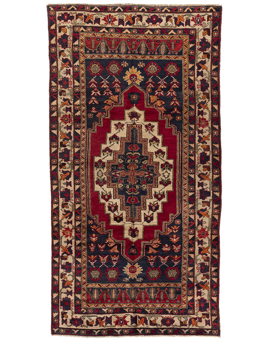 Oriental Rug Anatolian Hand Knotted Wool On Wool 170 X 328 Cm - 5' 7'' X 10' 10'' Navy Blue C012