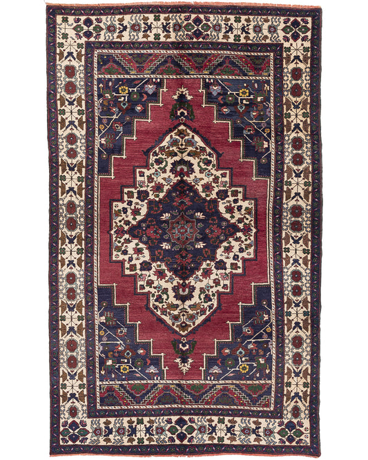 Oriental Rug Anatolian Hand Knotted Wool On Wool 172 X 275 Cm - 5' 8'' X 9' 1'' Navy Blue C012 ER12