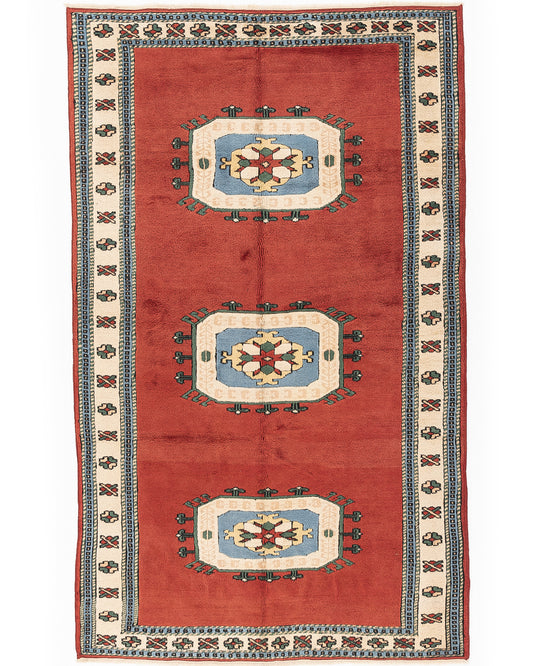 Oriental Rug Anatolian Hand Knotted Wool On Wool 172 X 286 Cm - 5' 8'' X 9' 5'' Red C014 ER12