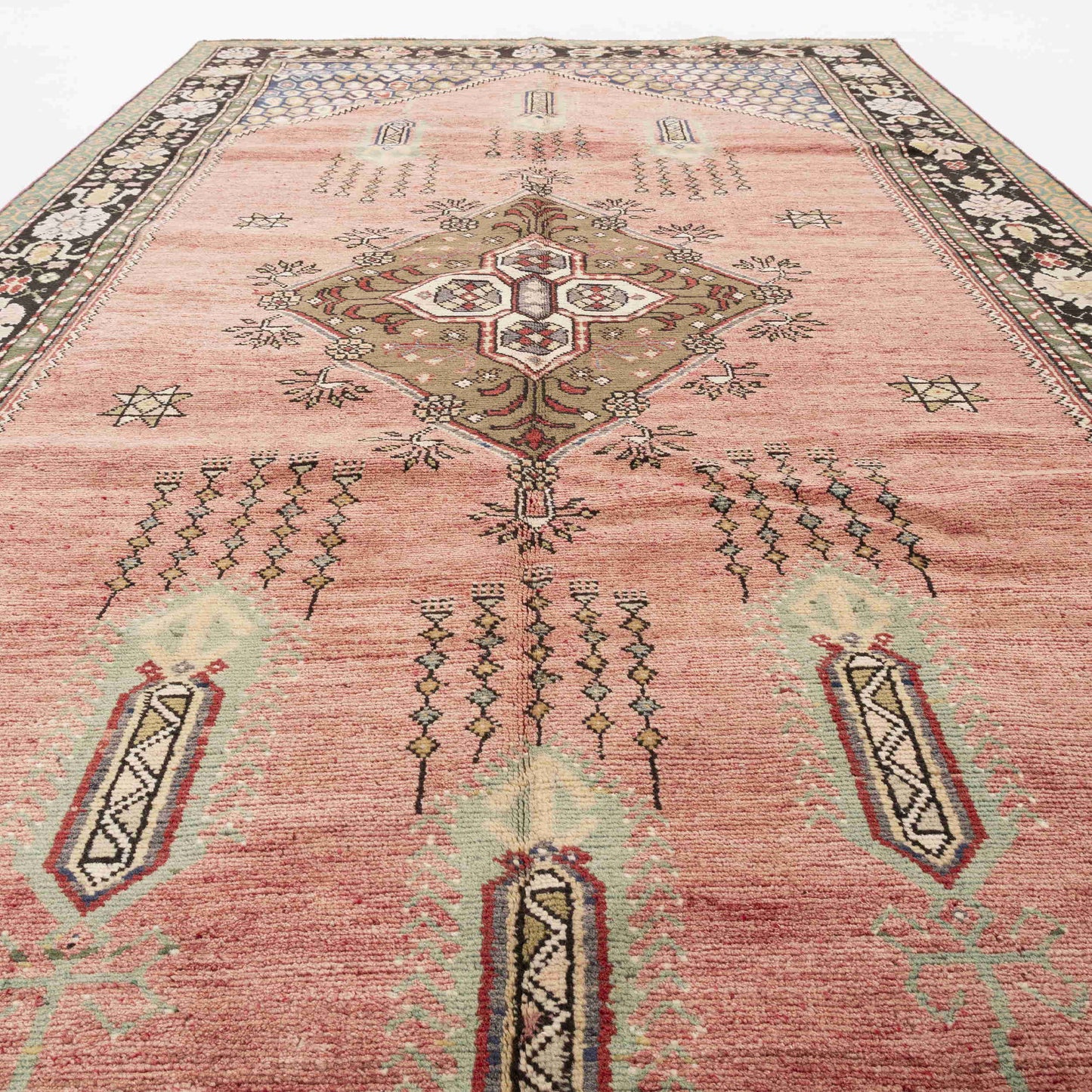 Oriental Rug Anatolian Hand Knotted Wool On Wool 172 X 334 Cm - 5' 8'' X 11' Pink C004 ER12