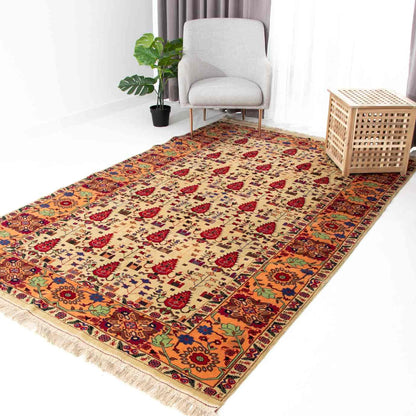 Oriental Rug Anatolian Hand Knotted Wool On Wool 184 X 289 Cm - 6’ 1’’ X 9’ 6’’ Orange C011 ER12