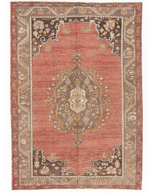 Oriental Rug Anatolian Hand Knotted Wool On Wool 185 X 263 Cm - 6' 1'' X 8' 8'' Red C014 ER12