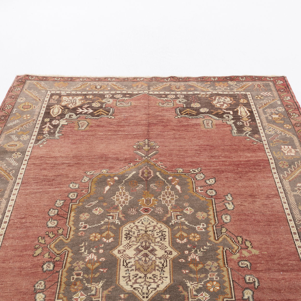 Oriental Rug Anatolian Hand Knotted Wool On Wool 185 X 263 Cm - 6' 1'' X 8' 8'' Red C014 ER12