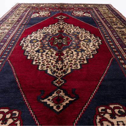 Alfombra oriental de Anatolia anudada a mano de lana sobre lana 185 X 285 cm - 6' 1'' X 9' 5'' Rojo C014 ER12