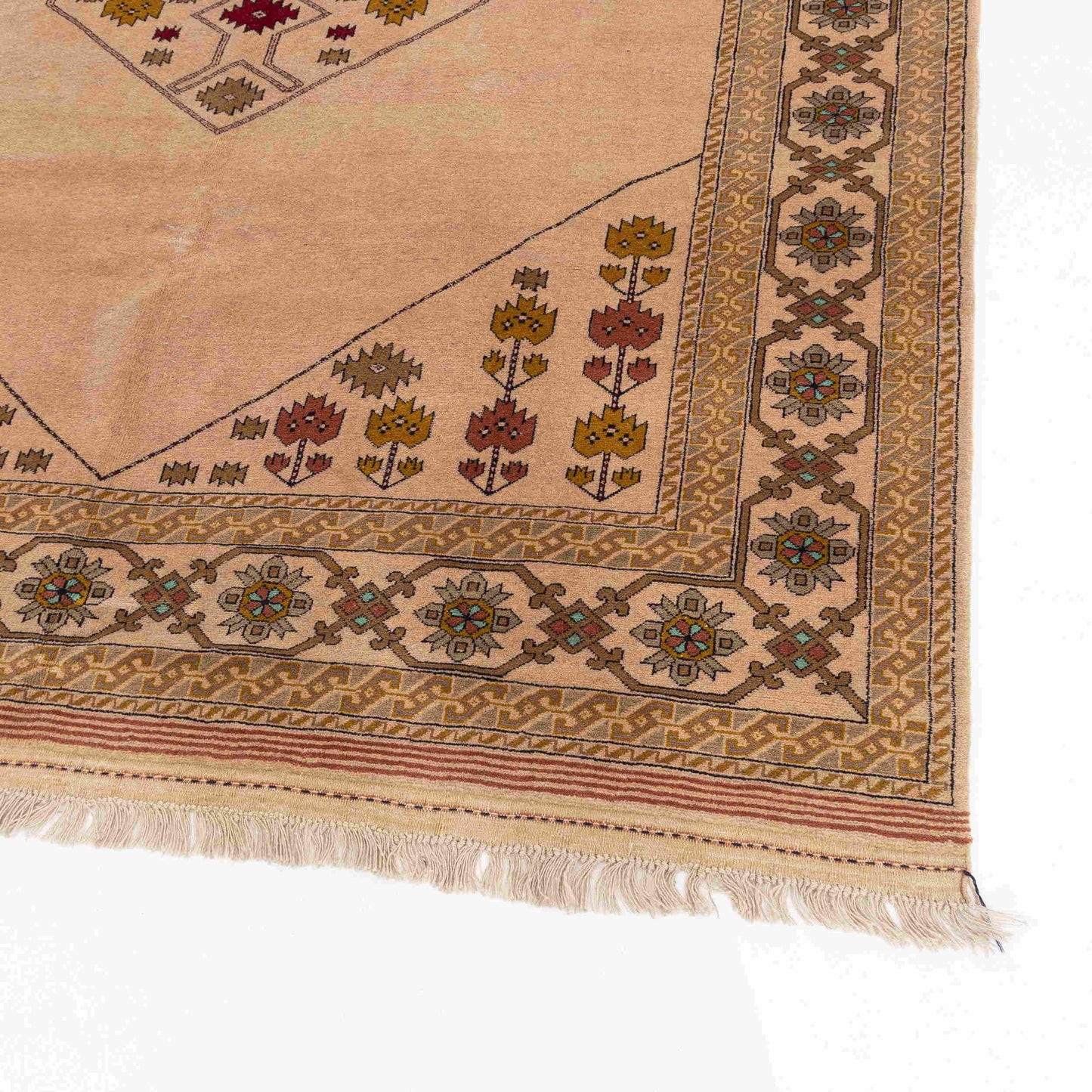 Oriental Rug Anatolian Hand Knotted Wool On Wool 187 X 263 Cm - 6' 2'' X 8' 8'' Sand C007 ER12