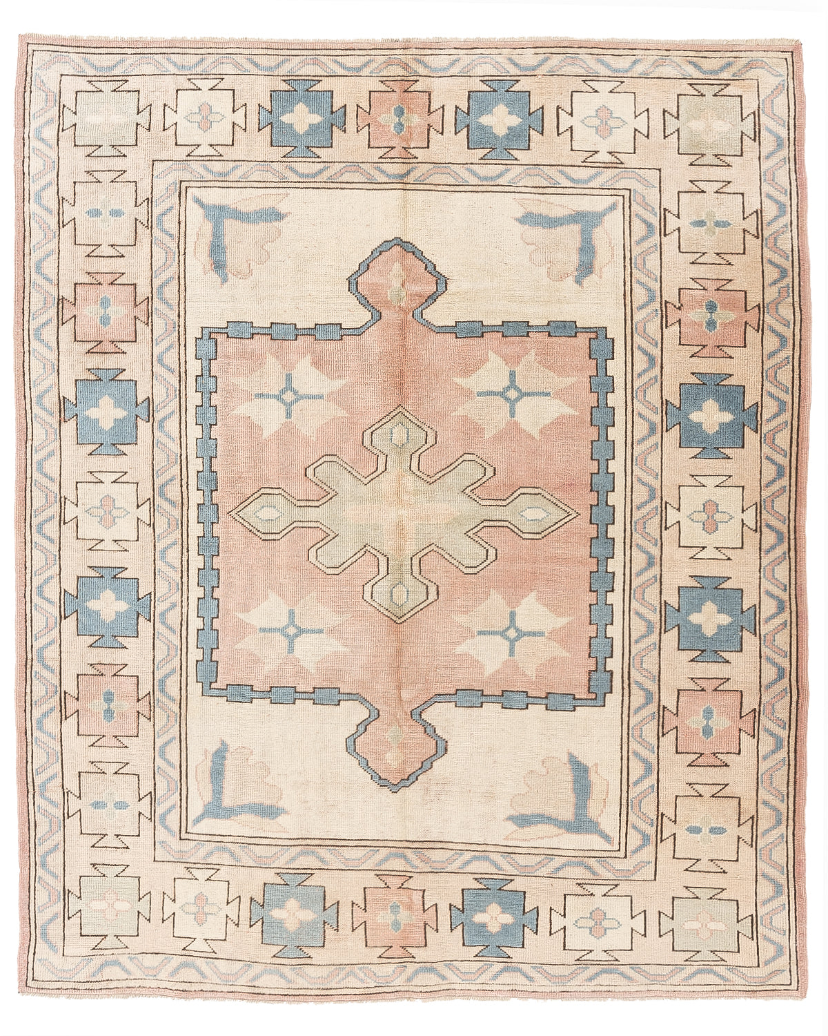 Oriental Rug Anatolian Hand Knotted Wool On Wool 188 X 226 Cm - 6' 3'' X 7' 5'' Multicolor C016 ER12