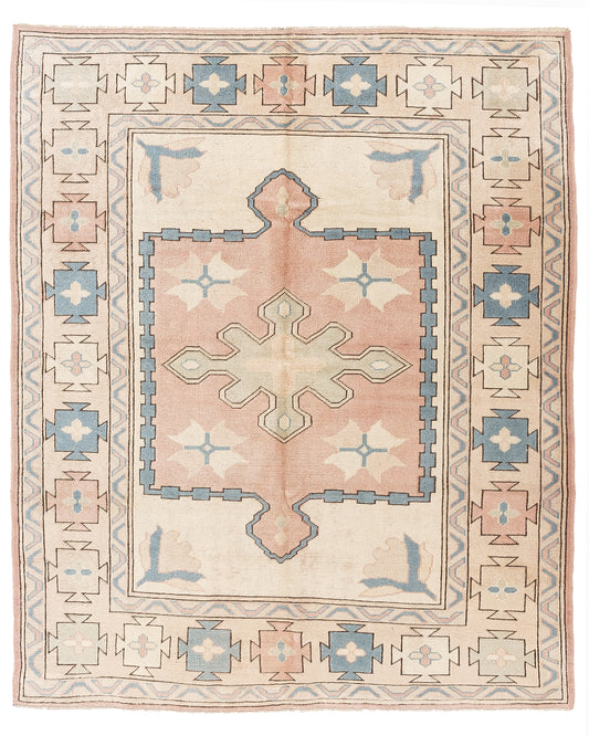 Oriental Rug Anatolian Hand Knotted Wool On Wool 188 X 226 Cm - 6' 3'' X 7' 5'' Multicolor C016 ER12