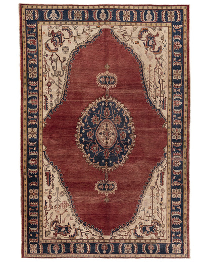 Oriental Rug Anatolian Hand Knotted Wool On Wool 195 X 290 Cm - 6' 5'' X 9' 7'' Red C014