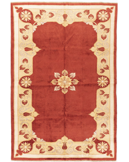 Oriental Rug Anatolian Hand Knotted Wool On Wool 198 X 294 Cm - 6' 6'' X 9' 8'' Red C014 ER23