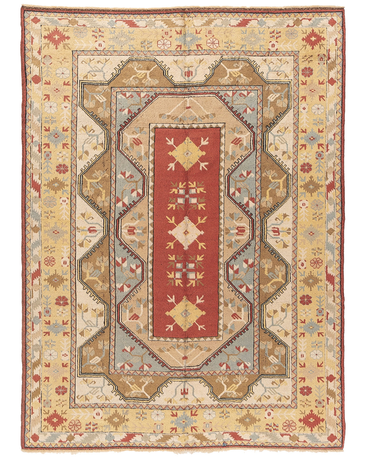 Oriental Rug Anatolian Hand Knotted Wool On Wool 200 X 268 Cm - 6' 7'' X 8' 10'' Multicolor C016 ER12