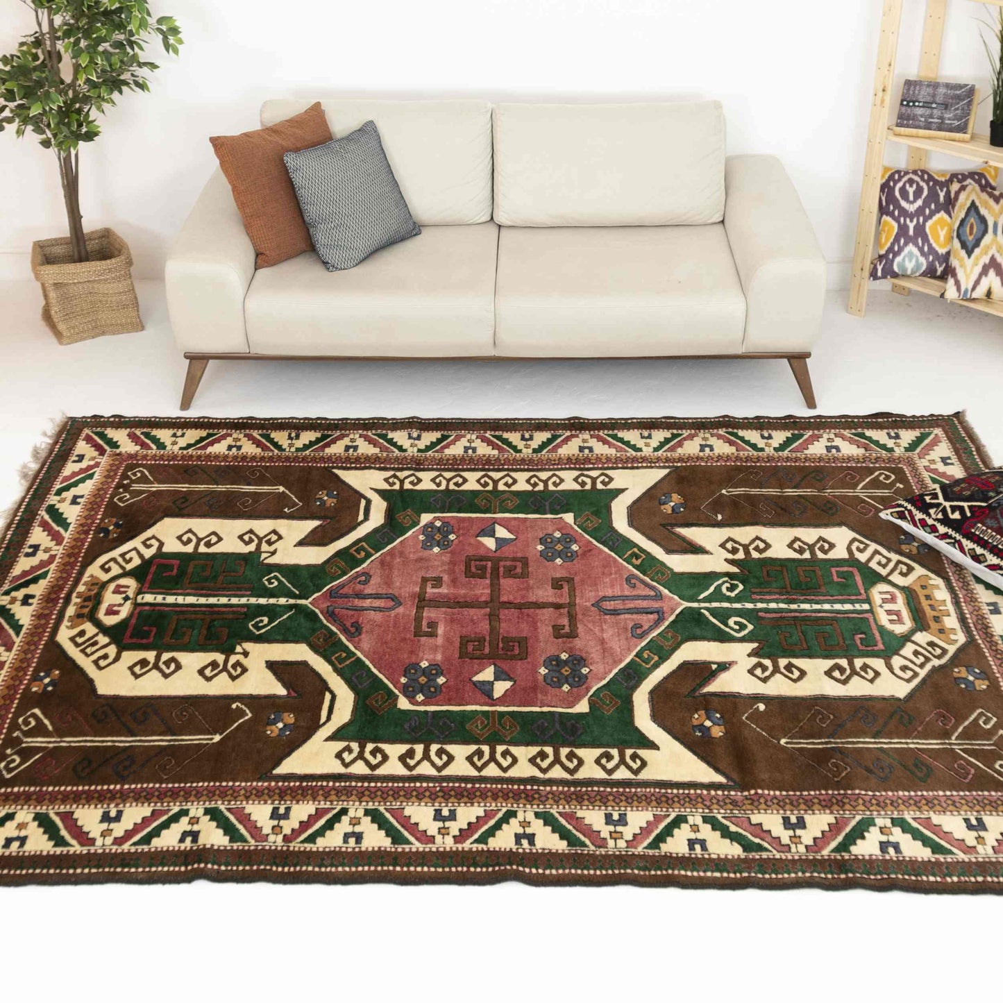 Oriental Rug Anatolian Hand Knotted Wool On Wool 200 X 292 Cm - 6' 7'' X 9' 7'' Brown C005 ER23