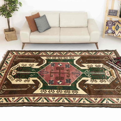 Oriental Rug Anatolian Hand Knotted Wool On Wool 200 X 292 Cm - 6' 7'' X 9' 7'' Brown C005 ER23