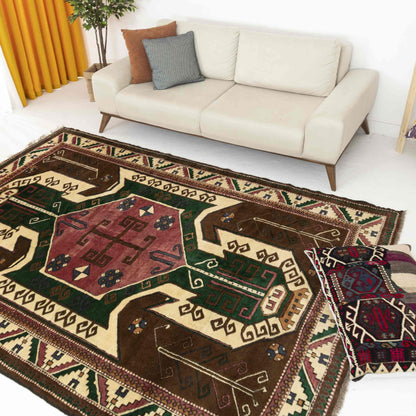 Oriental Rug Anatolian Hand Knotted Wool On Wool 200 X 292 Cm - 6' 7'' X 9' 7'' Brown C005 ER23