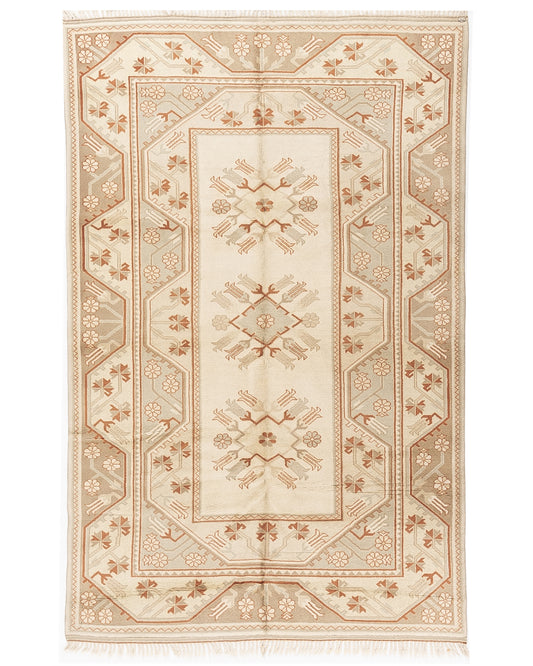 Oriental Rug Anatolian Hand Knotted Wool On Wool 201 X 290 Cm - 6' 8'' X 9' 7'' Sand C007 ER23