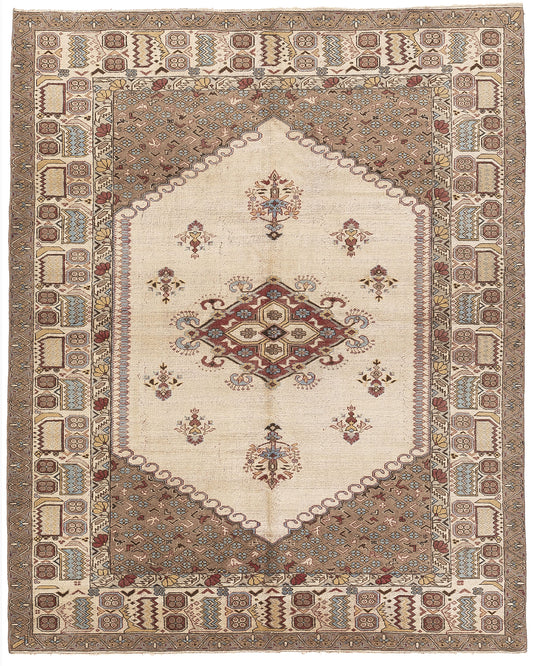 Oriental Rug Anatolian Hand Knotted Wool On Wool 205 X 255 Cm - 6' 9'' X 8' 5'' Stone C009 ER12