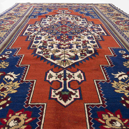 Oriental Rug Anatolian Hand Knotted Wool On Wool 225 X 395 Cm - 7' 5'' X 13' Navy Blue C012 ER34