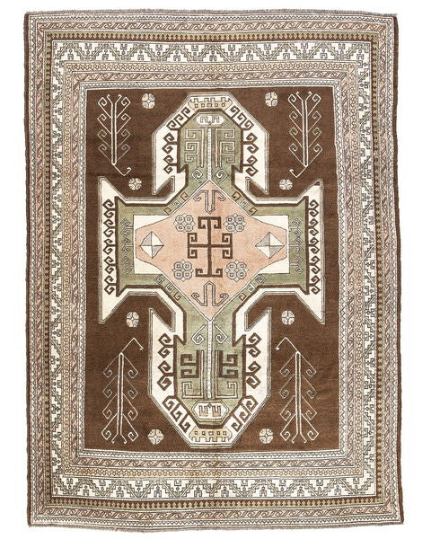 Oriental Rug Anatolian Hand Knotted Wool On Wool 235 X 327 Cm - 7' 9'' X 10' 9'' Brown C005 ER23