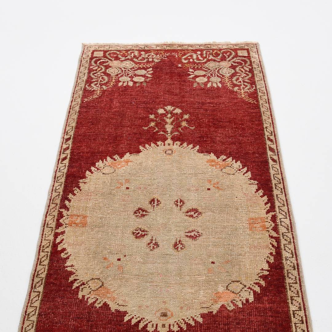 Oriental Rug Anatolian Hand Knotted Wool On Wool 78 X 398 Cm - 2' 7'' X 13' 1'' Red C014 ER12