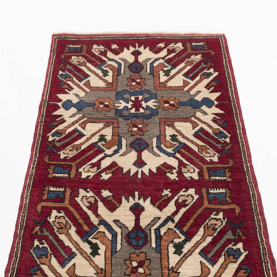 Oriental Rug Anatolian Hand Knotted Wool On Wool 91 X 175 Cm - 3' X 5' 9'' Burgundy C021 ER01