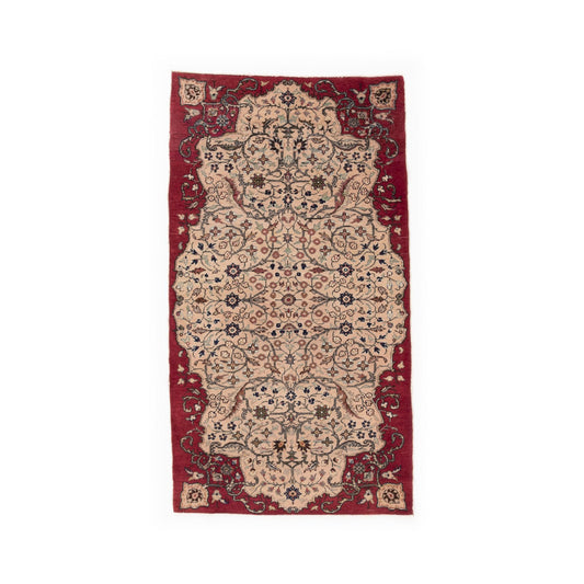 Oriental Rug Anatolian Handmade Wool On Cotton 103 X 184 Cm - 3' 5'' X 6' 1'' Red C014 ER01