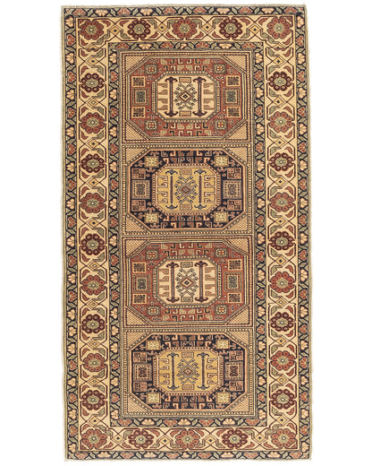 Oriental Rug Anatolian Handmade Wool On Cotton 103 X 190 Cm - 3' 5'' X 6' 3'' Stone C009 ER01