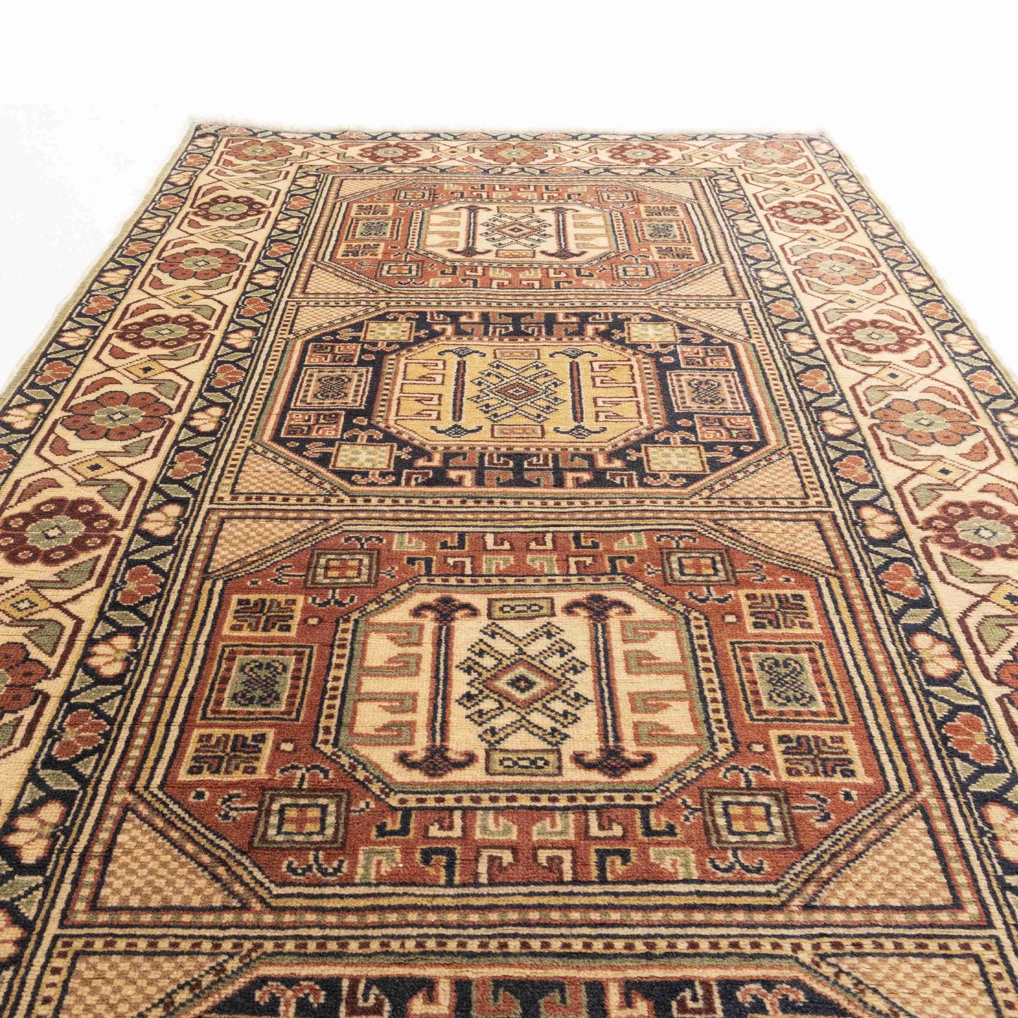 Oriental Rug Anatolian Handmade Wool On Cotton 103 X 190 Cm - 3' 5'' X 6' 3'' Stone C009 ER01