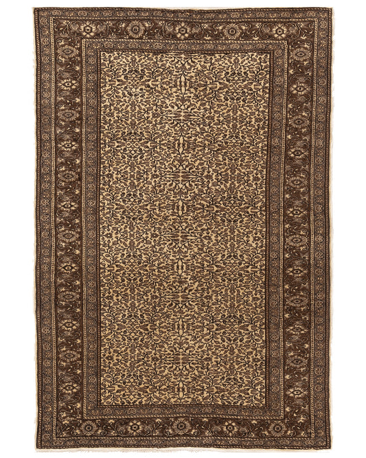 Oriental Rug Anatolian Handmade Wool On Cotton 122 X 174 Cm - 4' 1'' X 5' 9'' Brown C005 ER01