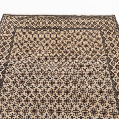 Oriental Rug Anatolian Handmade Wool On Cotton 138 X 214 Cm - 4' 7'' X 7' 1'' Brown C005 ER12