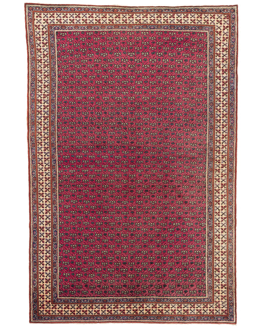 Oriental Rug Anatolian Handmade Wool On Cotton 146 X 218 Cm - 4' 10'' X 7' 2'' Red C014 ER12