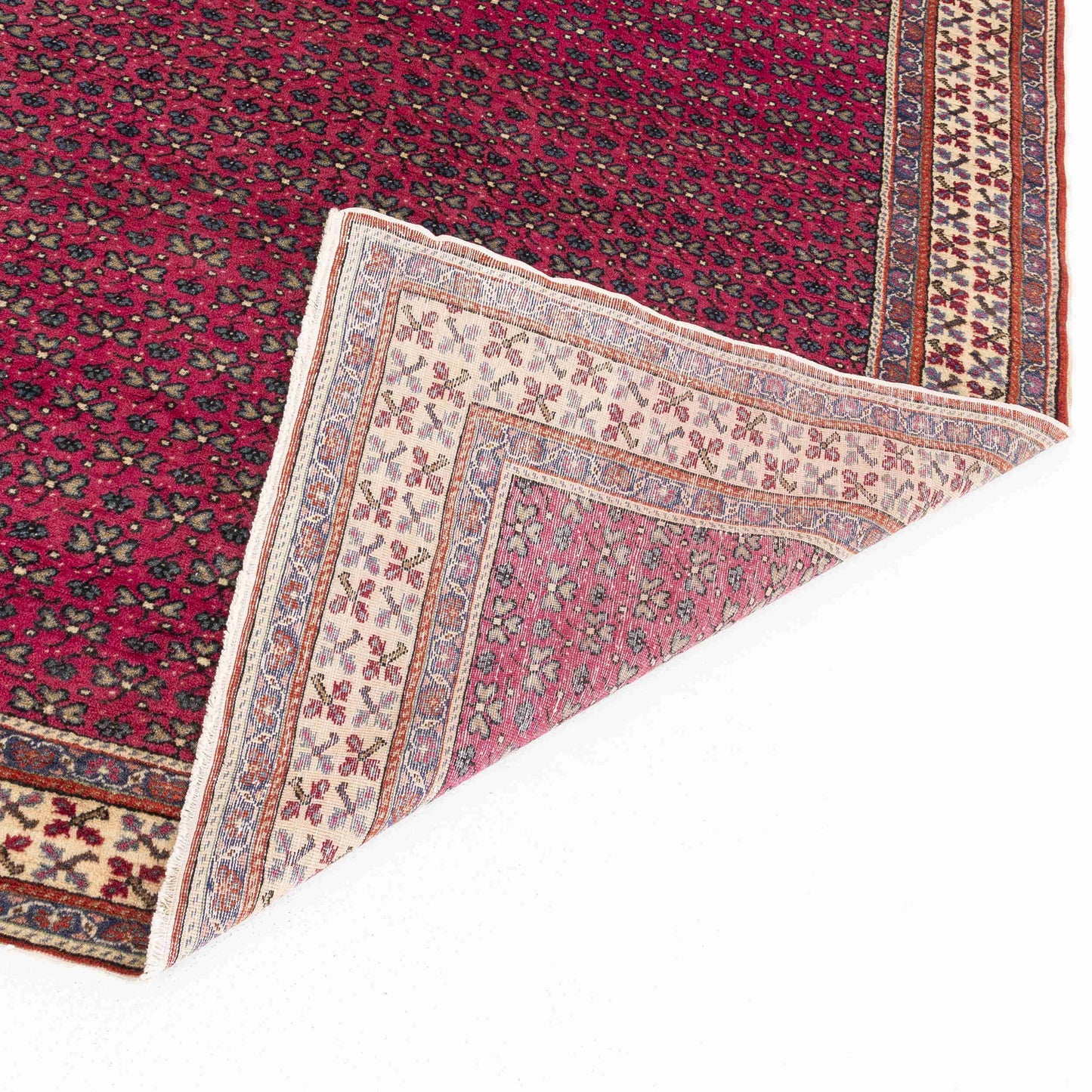 Oriental Rug Anatolian Handmade Wool On Cotton 146 X 218 Cm - 4' 10'' X 7' 2'' Red C014 ER12