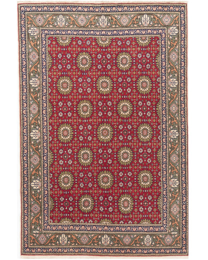 Oriental Rug Anatolian Handmade Wool On Cotton 147 X 226 Cm - 4' 10'' X 7' 5'' Red C014 ER12