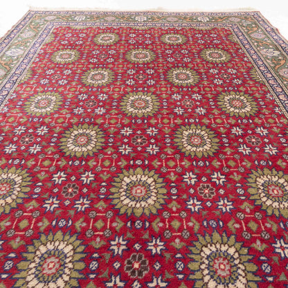 Oriental Rug Anatolian Handmade Wool On Cotton 147 X 226 Cm - 4' 10'' X 7' 5'' Red C014 ER12