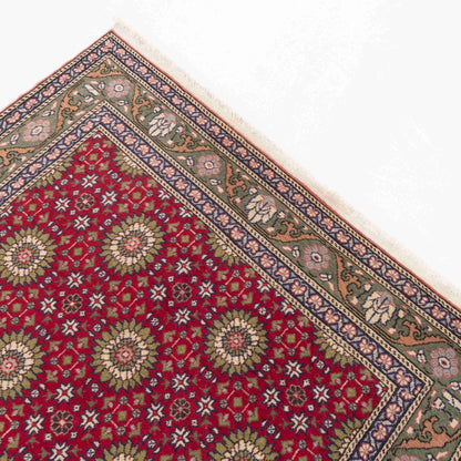 Oriental Rug Anatolian Handmade Wool On Cotton 147 X 226 Cm - 4' 10'' X 7' 5'' Red C014 ER12