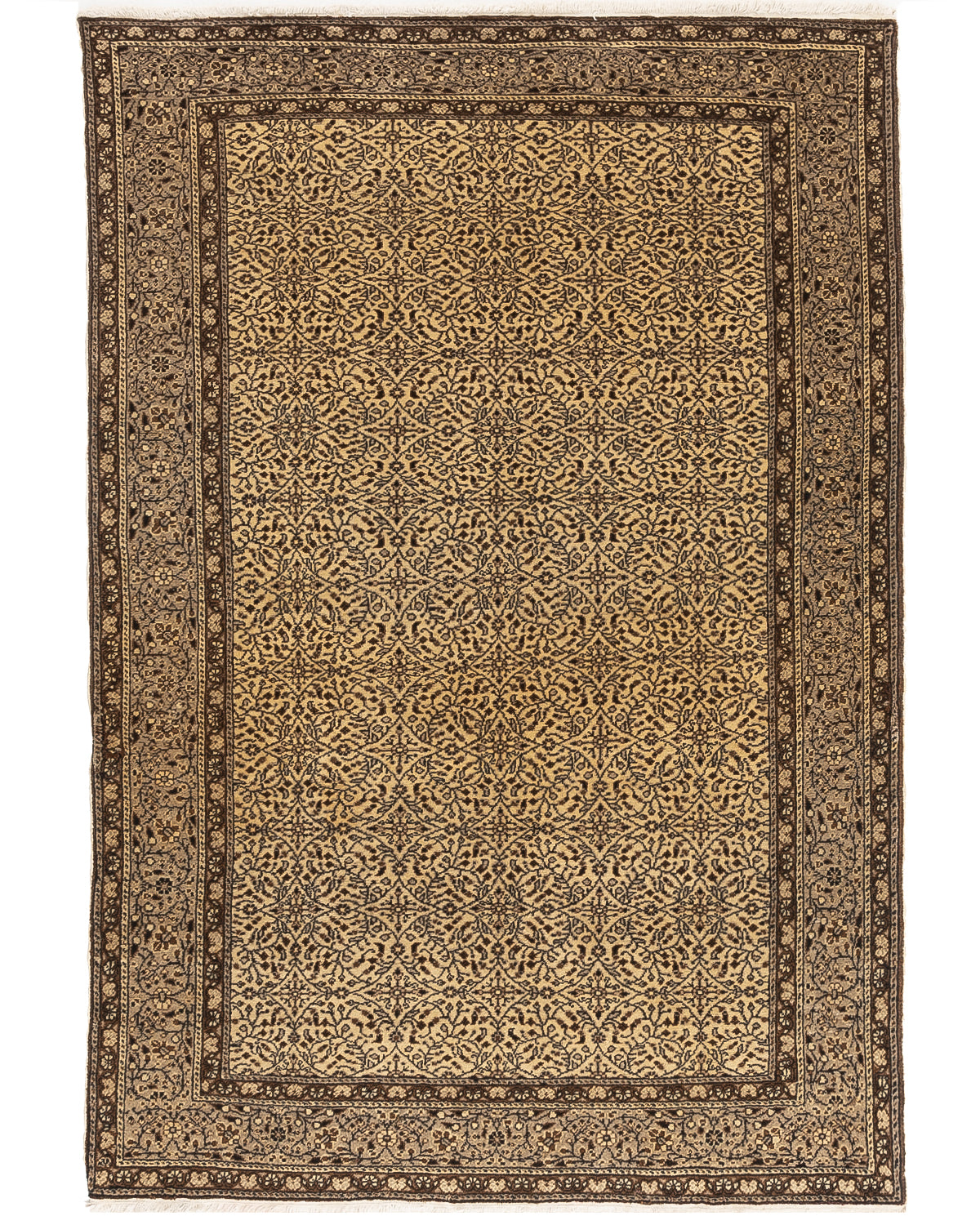 Oriental Rug Anatolian Handmade Wool On Cotton 149 X 214 Cm - 4' 11'' X 7' 1'' Stone C009 ER12