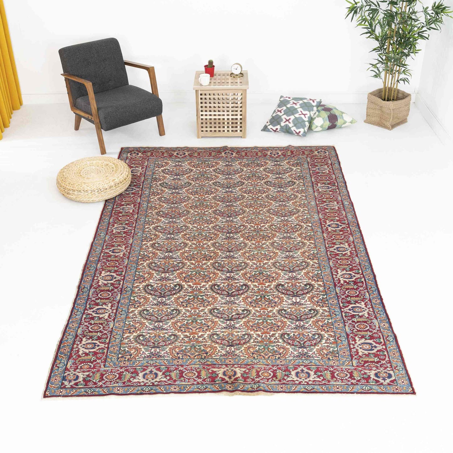 Oriental Rug Anatolian Handmade Wool On Cotton 191 X 290 Cm - 6' 4'' X 9' 7'' Multicolor C016 ER12