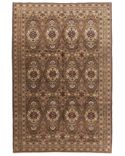 Oriental Rug Anatolian Handmade Wool On Cotton 192 X 286 Cm - 6' 4'' X 9' 5'' Brown C005 ER12