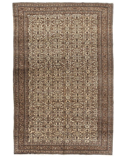 Oriental Rug Anatolian Handmade Wool On Cotton 193 X 293 Cm - 6' 4'' X 9' 8'' Brown C005 ER12