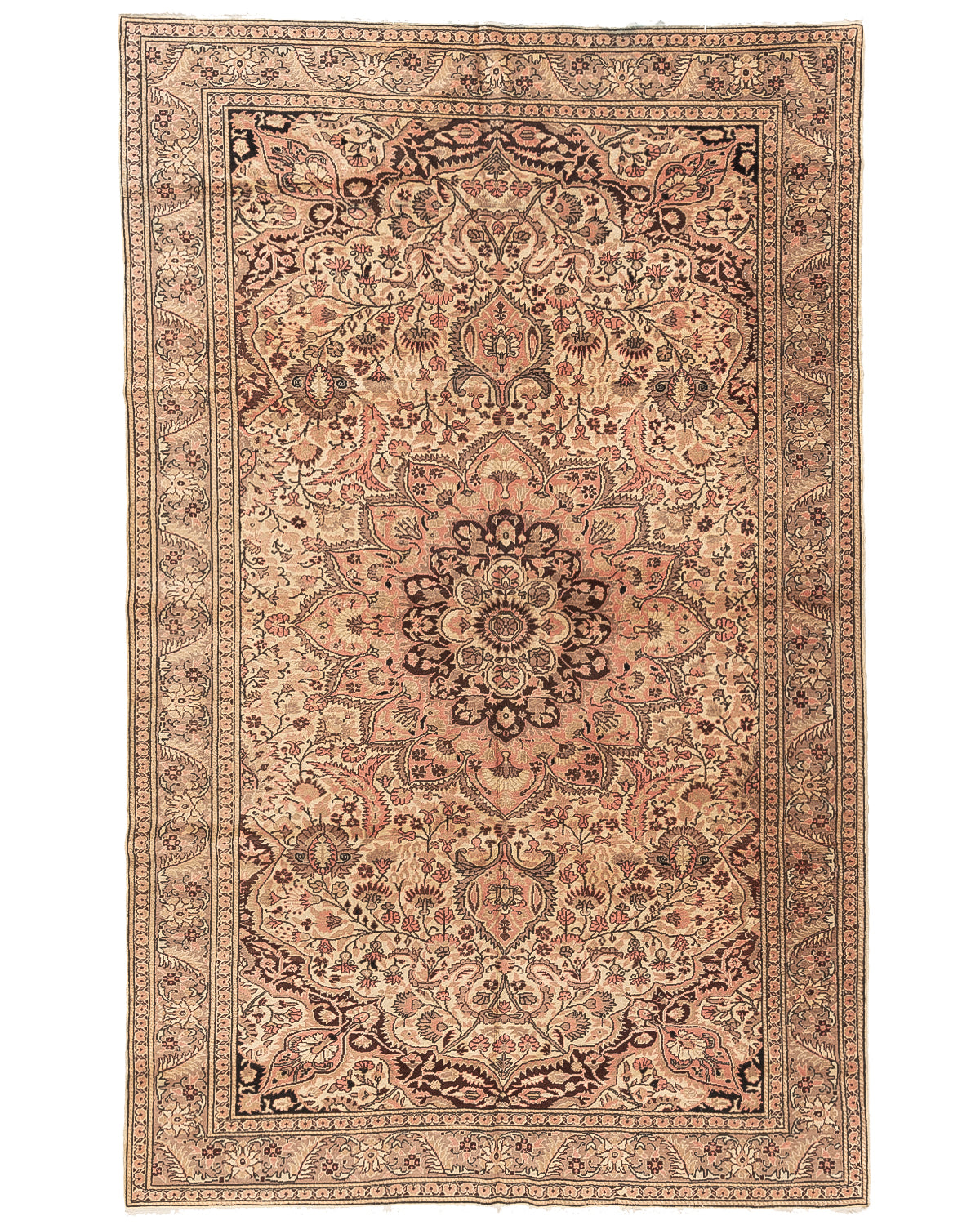 Oriental Rug Anatolian Handmade Wool On Cotton 193 X 299 Cm - 6' 4'' X 9' 10'' Sand C007 ER23