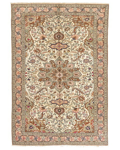 Oriental Rug Anatolian Handmade Wool On Cotton 194 X 286 Cm - 6' 5'' X 9' 5'' Green C001 ER12