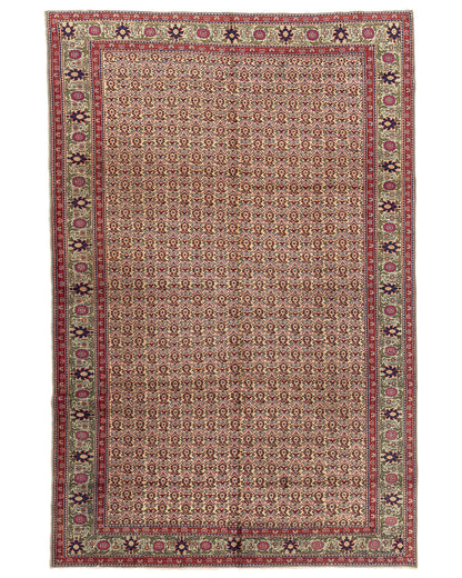 Oriental Rug Anatolian Handmade Wool On Cotton 194 X 292 Cm - 6' 5'' X 9' 7'' Red C014 ER12