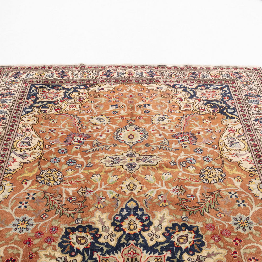 Oriental Rug Anatolian Handmade Wool On Cotton 194 X 295 Cm - 6' 5'' X 9' 9'' Orange C011 ER23