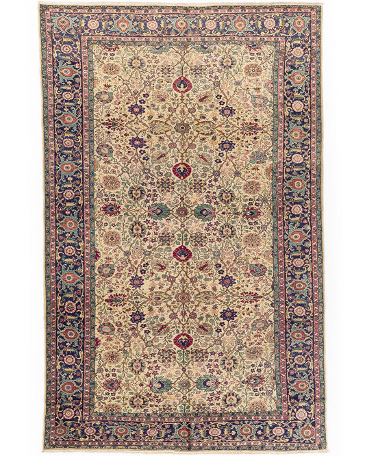 Oriental Rug Anatolian Handmade Wool On Cotton 194 X 297 Cm - 6' 5'' X 9' 9''Sand C007  ER23