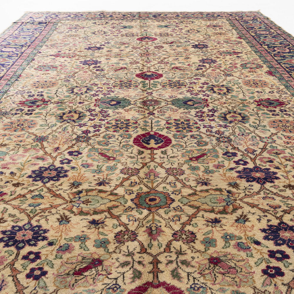 Oriental Rug Anatolian Handmade Wool On Cotton 194 X 297 Cm - 6' 5'' X 9' 9''Sand C007  ER23