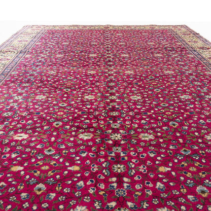 Rug Handmade Wool On Cotton Authentic Unique 195 X 290 Cm - 6' 5'' X 9' 7'' Fuchsia C020