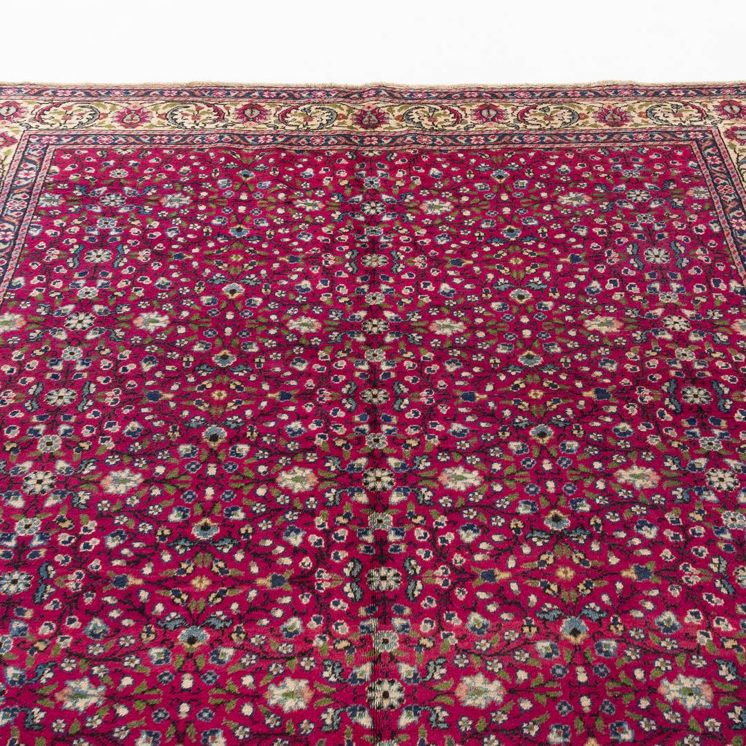 Rug Handmade Wool On Cotton Authentic Unique 195 X 290 Cm - 6' 5'' X 9' 7'' Fuchsia C020