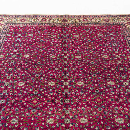 Rug Handmade Wool On Cotton Authentic Unique 195 X 290 Cm - 6' 5'' X 9' 7'' Fuchsia C020