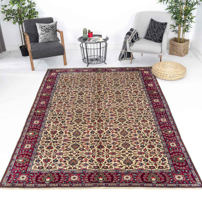 Oriental Rug Anatolian Handmade Wool On Cotton 196 X 290 Cm - 6' 6'' X 9' 7'' Fuchsia C020 ER12