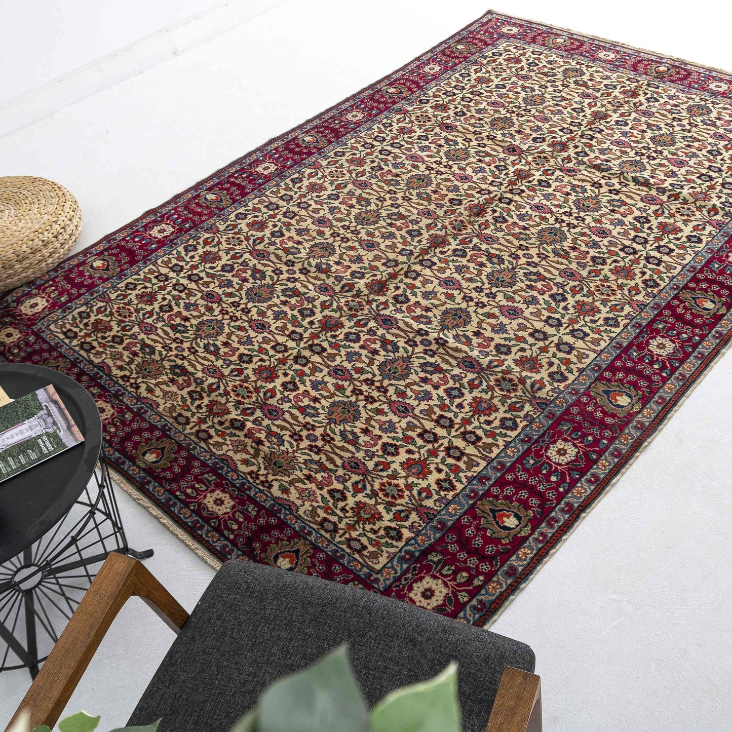 Oriental Rug Anatolian Handmade Wool On Cotton 196 X 290 Cm - 6' 6'' X 9' 7'' Fuchsia C020 ER12