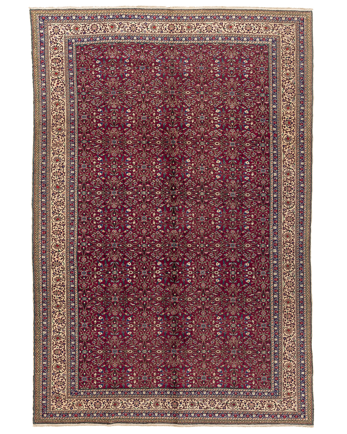 Oriental Rug Anatolian Handmade Wool On Cotton 197 X 289 Cm - 6' 6'' X 9' 6'' Fuchsia C020 ER12